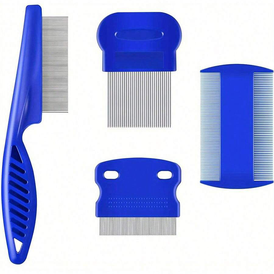 Comb Fine Tooth - 4 ชิ้น/6 ชิ้น หวีสำหรับสัตว์เลี้ยง หวีกำจัดเห็บหมัด หวีเข็มซี่ละเอียด