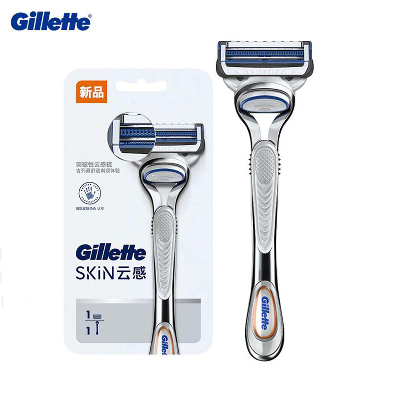 Straight Razor Safety - Gillette Skinguard มีดโกนหนวดเคราความปลอดภัยเครื่องโกนหนวดชาย Sensitive Skin ตรงคู่มือมีดโกน