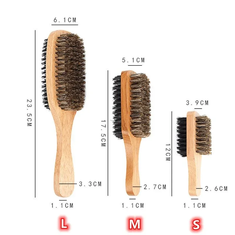 Men'S Grooming Essentials - แปรงปัดเคราพร้อมด้ามไม้ธรรมชาติและขนแปรงสำหรับการดูแลและจัดแต่งทรงผมสำหรับผู้ชาย