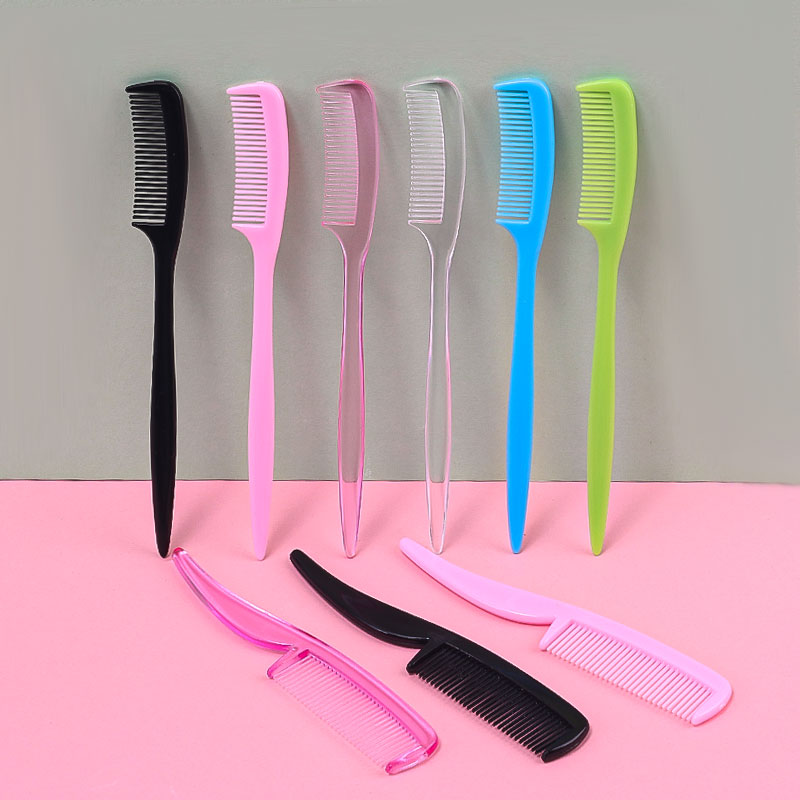 Comb Fine Tooth - ชุดหวีคิ้วขนาดเล็กหลากสี 25 ชิ้น หวีพลาสติกแบบพกพา ซี่ละเอียด หวีคิ้วสองด้าน