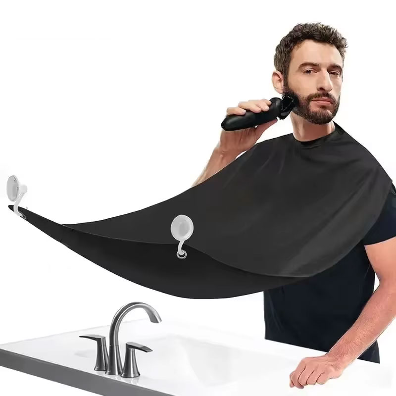 Men Grooming Usa - ผ้ากันเปื้อนโกนหนวดสำหรับผู้ชาย กันน้ำ ใช้สำหรับตัดผม จับเศษผม ทำความสะอาด อุปกรณ์โกนหนวด