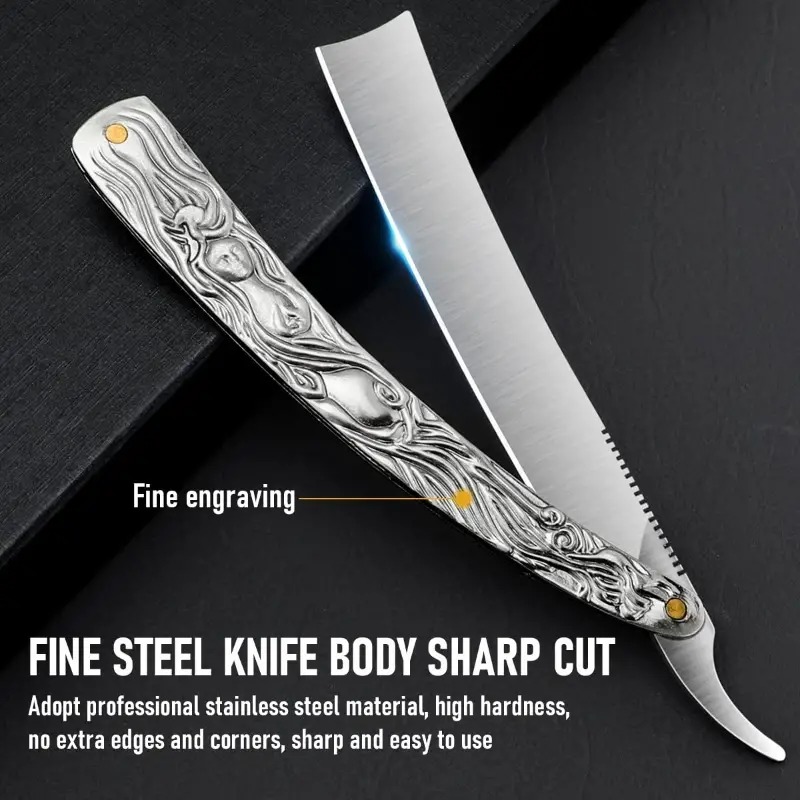 มีดโกนตัดผมมืออาชีพสําหรับตัดผ - Straight Razor Safety บทวิจารณ์และราคา