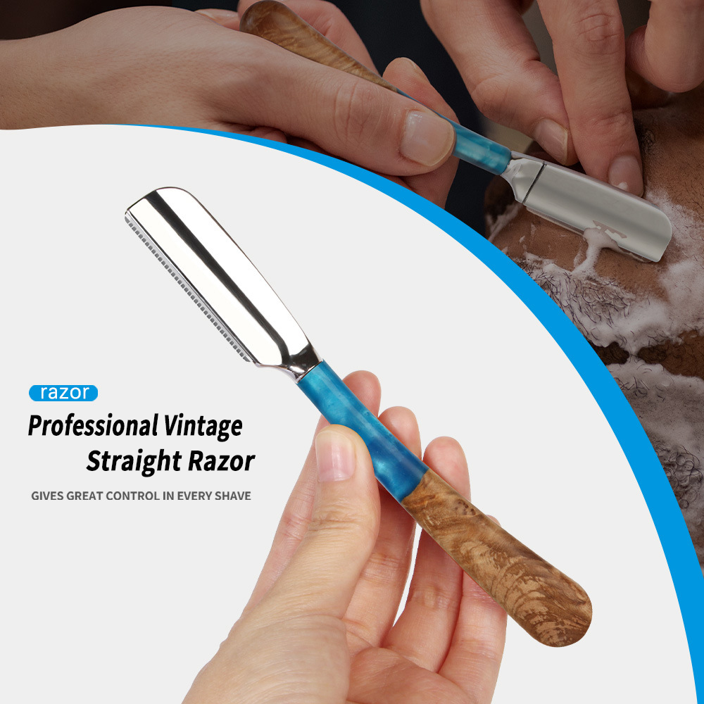 มีดโกนหนวดแบบตรงด้ามไม้ Pro ให - Straight Razor Safety บทวิจารณ์และราคา