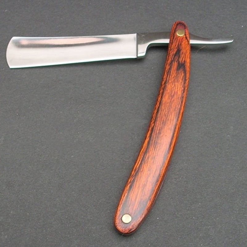 วินเทจไม้จับตรงขอบสแตนเลสตัดผม - Straight Razor Safety บทวิจารณ์และราคา