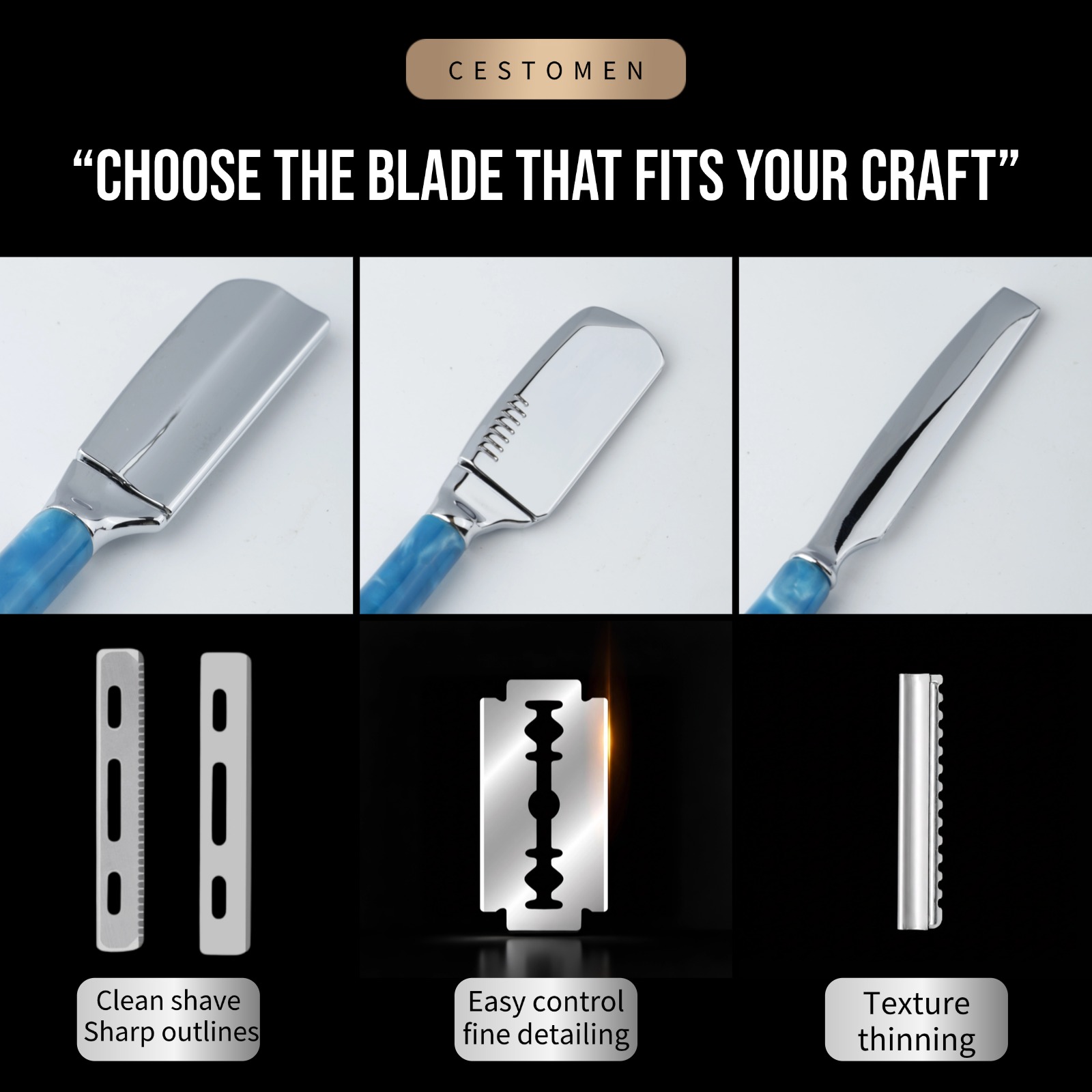 มีดโกนตรงแบบมืออาชีพ 1 ชิ้น ด้ - Straight Razor Safety บทวิจารณ์และราคา
